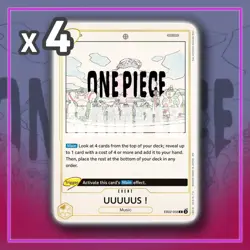UUUUUS! EB02-058 R Extra Booster Anime 25th ONE PIECE TCG x4 - Image 1
