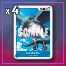 Grandpa Ryu EB02-029 Extra Booster Anime 25th ONE PIECE TCG x4 - Image 1