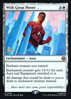 With Great Power... - Foil Prerelease Promo SPM LP MTG - Image 1