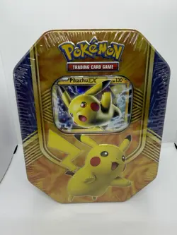 Pokemon TCG: Pikachu EX Battle Heart Tin 2016 Factory Sealed 4x XY Booster Packs - Image 1