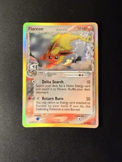 Pokemon Flareon Delta Species Holo Rare 5/113 2005 English TCG Card - Image 1