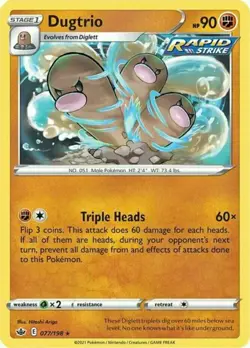 Pokemon - Dugtrio 077/198 - Rare - Chilling Reign - NM/M - Image 1