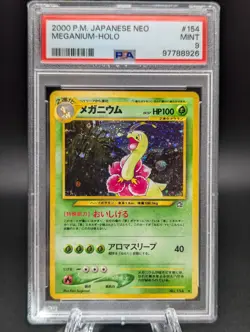 🔥PSA 9 MINT🔥 2000 Japanese Pokemon Neo Genesis Meganium Holo #154 - Image 1