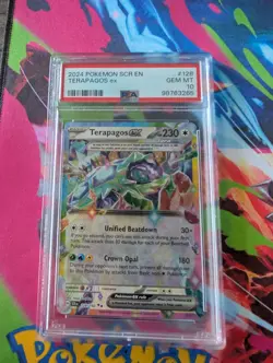 Pokemon Terapagos ex Double Rare Holo 128/142 Sv07: Stellar Crown PSA 10 2024 - Image 1