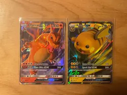 Pokemon Hidden Fates Promos SM211 Charizard GX SM213 Raichu GX Near Mint - Image 1