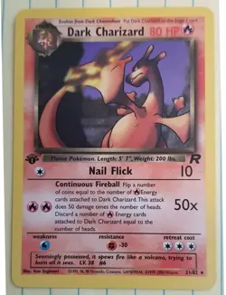Pokemon TCG Dark Charizard 21/82 Team Rocket First Edition Non Holo Rare Vintage - Image 3
