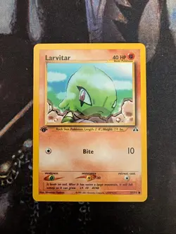 1x Pokemon TCG Larvitar Neo Discovery 57/75 Regular 1st Edition Common NM - Image 1