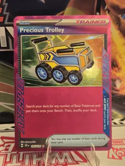 Pokemon Precious Trolley 185/191 Sv08: Surging Sparks Holo Ace Spec Trainer NM- - Image 1