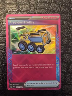 Pokemon Precious Trolley 185/191 Sv08: Surging Sparks Holo Ace Spec Trainer NM- - Image 3