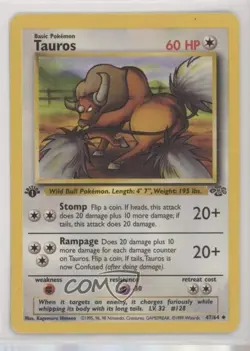 Tauros 1st Ed. Pokemon Jungle #47 1999 - Image 1