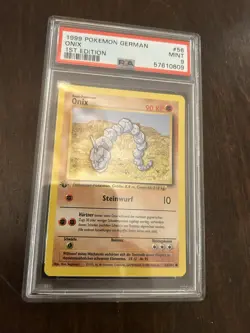 1999 Pokemon German 1st Edition #56 - Onix PSA 9 - Image 1