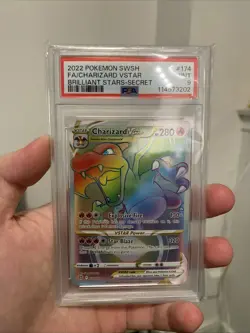 2022 Pokemon SWSH Brilliant Stars Secret Full Art Charizard VSTAR #174/172 PSA 9 - Image 1