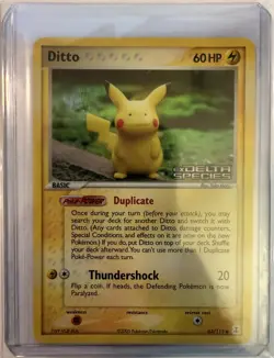 2005 POKEMON EX DELTA SPECIES PIKACHU DITTO #63/113 REVERSE STAMPED HOLO - Image 1