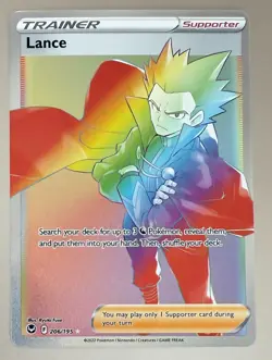 POKEMON TCG LANCE 206/195 FULL ART SILVER TEMPEST MINT FROM PACKET TO SLEEVE - Image 1