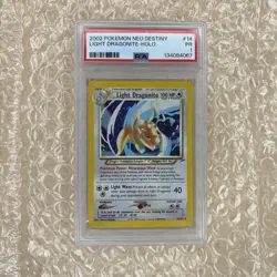 PSA 1 Light Dragonite 14/105 2002 Neo Destiny Holo Rare Pokemon Card - Image 1