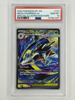 2025 POKEMON PHANTASMAL FLAMES SPECIAL ILLUSTRATION RARE SHARPEDO SIR PSA 10 - Image 1
