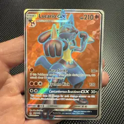 Pokemon Lucario GX Ultra Rare Full Art Holo SM-Forbidden Light 210 HP - Image 1