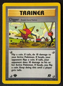 1st Edition Digger - Team Rocket - #75/82 - Vintage Pokemon Card 1999 WOTC - Image 1