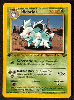 1st Edition Nidorina - Jungle - #40/64 - Vintage Pokemon Card 1999 WOTC - Image 1