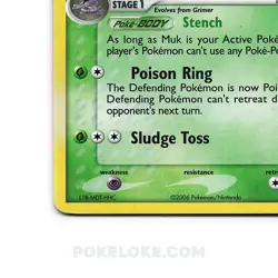 Muk 11/92 EX Legend Maker Reverse Holo Stamped Pokemon 2006 Pokemon Card - LP/MP - Image 2