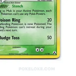 Muk 11/92 EX Legend Maker Reverse Holo Stamped Pokemon 2006 Pokemon Card - LP/MP - Image 3