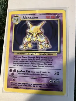 Pokemon Alakazam TCG Holo Rare Card Base Set, 001/102 - Image 1