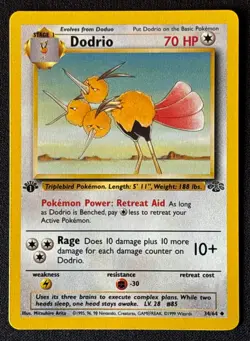 1st Edition Dodrio - Jungle - #34/64 - Vintage Pokemon Card 1999 WOTC - Image 1