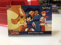 Pokemon Card Brave Prince Ash! Screen Snap 03 Tv Animation Edition Topps 2001 - Image 1