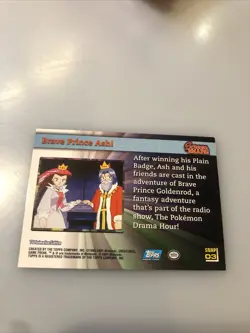 Pokemon Card Brave Prince Ash! Screen Snap 03 Tv Animation Edition Topps 2001 - Image 4