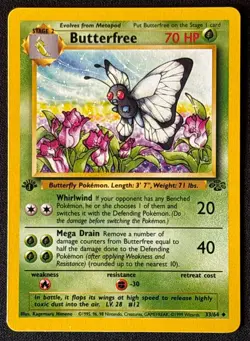 1st Edition Butterfree - Jungle - #33/64 - Vintage Pokemon Card 1999 WOTC - Image 1