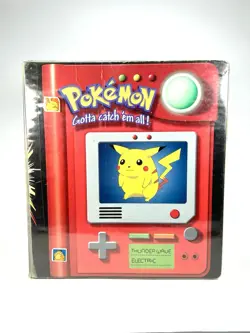 Vintage Pokemon Pikachu & Meowth Trading Card 3 Ring Binder Plymouth 1999 Dmg - Image 1