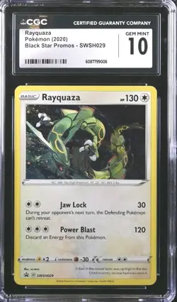 Pokemon Rayquaza SWSH029 Cosmos Holo Black Star Promo CGC 10 GEM MINT - Image 1