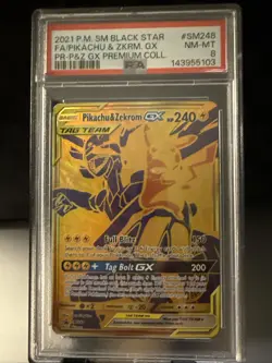 2021 POKEMON PREMIUM COLLECTION PROMO #SM248 FULL ART/PIKACHU & ZEKROM GX PSA 8 - Image 2