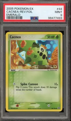Pokemon Cacnea EX Emerald Reverse Holo #44 PSA 9 Mint - Image 1