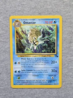 Pokemon TCG Omastar Fossil 40/62 Regular Unlimited Uncommon - Image 1