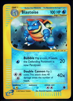 Pokemon EXPEDITION - #36/165 Blastoise - Reverse Holo - ENG - Lightly Played - Image 1