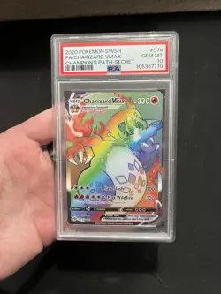 PSA 10 2020 Pokemon SWSH FA Charizard Vmax 074/073 Champion's Path Secret - Image 1