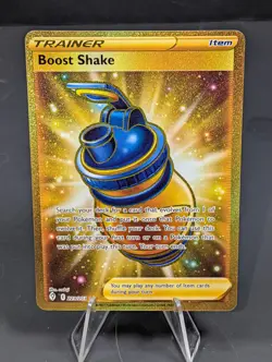 Pokemon Boost Shake (Secret) 229/203 SWSH07: Evolving Skies Holo Gold - Image 1
