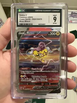 2023 Pokemon Crown Zenith Raikou V Galarian Gallery GG41/GG70 CGC 9 MISCUT ERROR - Image 1