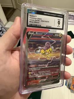 2023 Pokemon Crown Zenith Raikou V Galarian Gallery GG41/GG70 CGC 9 MISCUT ERROR - Image 3
