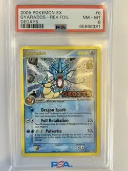 2005 Pokemon Ex Deoxys Gyarados Reverse Foil #8 Stamp PSA 8 NM-MT 8/107 - Image 1