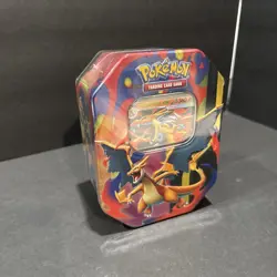 Pokemon TCG Mega Charizard Y ex Tin 4 Booster Packs & Charizard Promo Sealed - Image 1