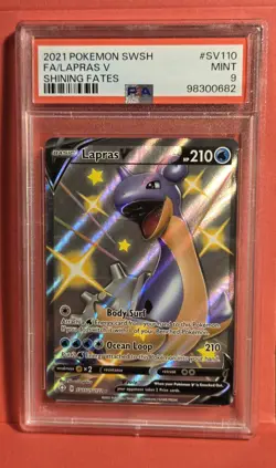 Lapras V SV110/SV122 PSA 9 Shining Fates Full Art Ultra Rare Holo Pokemon 2021 - Image 1