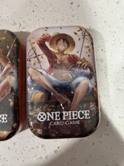 One Piece Mini Tin Set Vol 2 (2 Tins) Luffy Ace OP-13 Promo Cards Sealed - Image 2