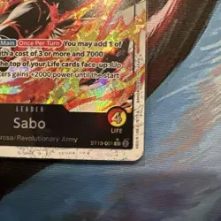 One Piece Card Game The Three Brothers ST13-001 Sabo Leader Alt Art Ink English - Image 4