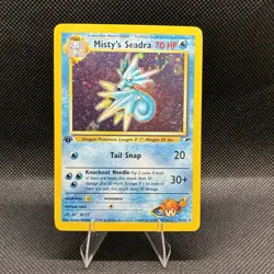 1st Edition Misty's Seadra 009/132 Gym Heroes Holo Rare Vintage Pokemon Card - Image 1