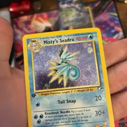 1st Edition Misty's Seadra 009/132 Gym Heroes Holo Rare Vintage Pokemon Card - Image 5