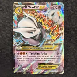 Pokemon M Mega Mewtwo EX Ultra Rare Holo TCG Card 63/162 XY Breakthrough - Image 1
