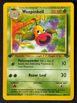 1st Edition Weepinbell - Jungle - #48/64 - Vintage Pokemon Card 1999 WOTC - Image 1