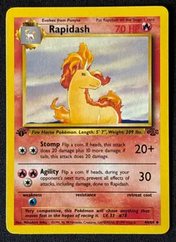 1st Edition Rapidash - Jungle - #44/64 - Vintage Pokemon Card 1999 WOTC - Image 1